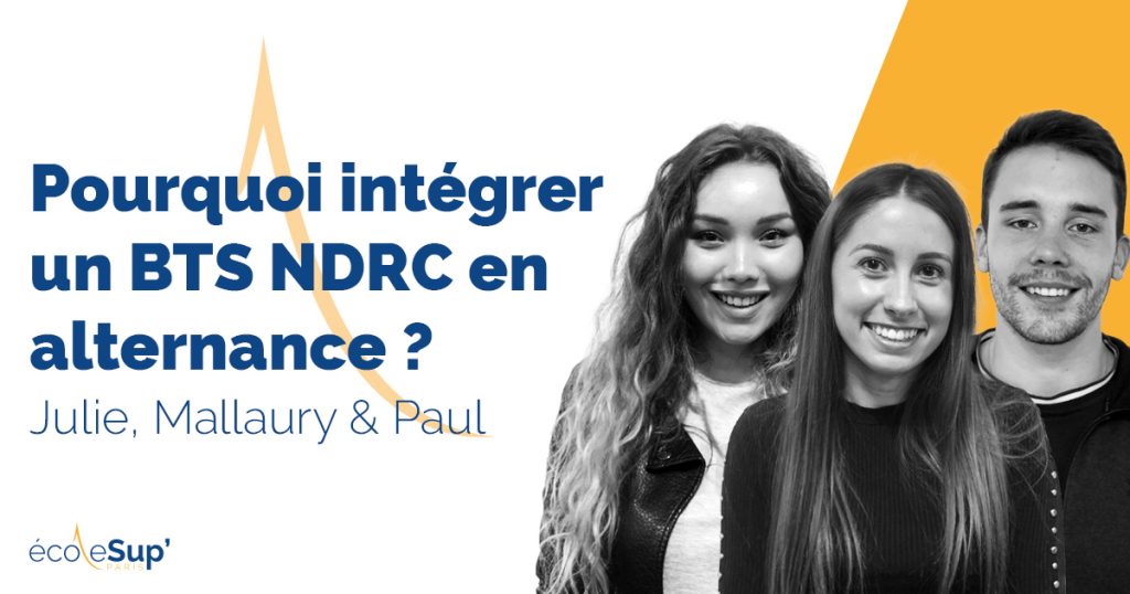 Découvrez les expériences de 3 étudiants de BTS NDRC en alternance chez École Sup’Paris.